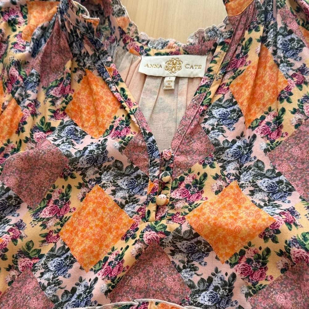 Elegant Floral Maxi Dress in Orange and Purple - Picture 3 of 4